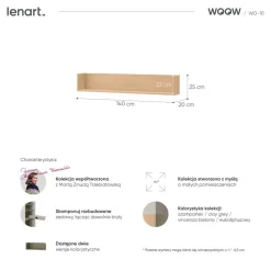 Półka na ścianę Lenart Woow WO-10 dąb vincenza bielona