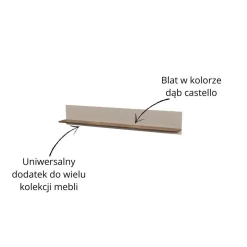 Półka wisząca 150 cm EVO kaszmir / dąb castello EO-10
