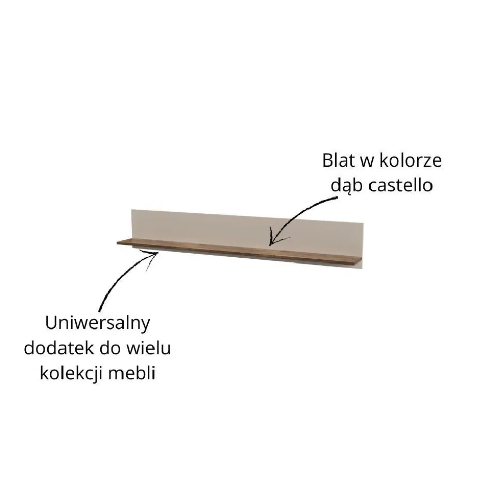 Półka wisząca 150 cm EVO kaszmir / dąb castello EO-10