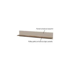 Półka wisząca 150 cm EVO kaszmir / dąb castello EO-10