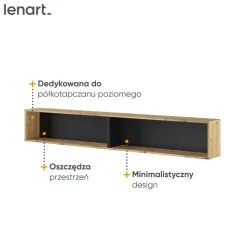 PÓŁKA WISZĄCA BC-30 DO PÓŁKOTAPCZANU CZARNY / DĄB ARTISAN BED CONCEPT Lenart