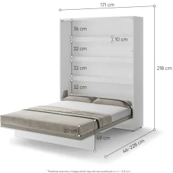 PÓŁKOTAPCZAN PIONOWY BIAŁY BC-12 BED CONCEPT Lenart