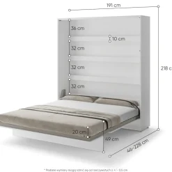 PÓŁKOTAPCZAN PIONOWY BIAŁY BC-13 BED CONCEPT Lenart