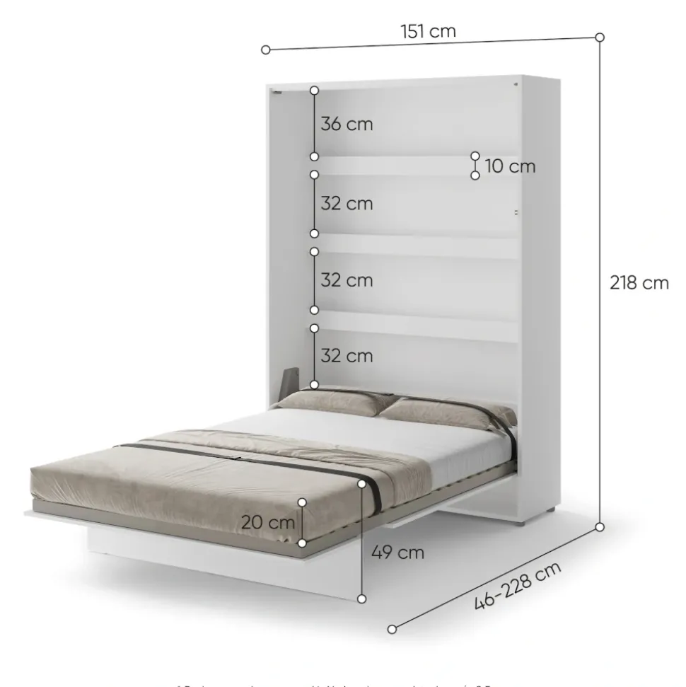 PÓŁKOTAPCZAN PIONOWY BIAŁY BC-01 BED CONCEPT Lenart