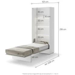 PÓŁKOTAPCZAN PIONOWY BIAŁY POŁYSK BC-03 BED CONCEPT Lenart