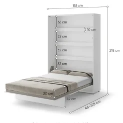 PÓŁKOTAPCZAN PIONOWY BIAŁY POŁYSK BC-01 BED CONCEPT Lenart
