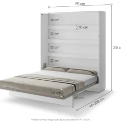 PÓŁKOTAPCZAN PIONOWY BIAŁY POŁYSK BC-13 BED CONCEPT Lenart