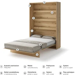 PÓŁKOTAPCZAN PIONOWY DĄB ARTISAN BC-01 BED CONCEPT Lenart