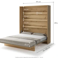 PÓŁKOTAPCZAN PIONOWY DĄB ARTISAN BC-13 BED CONCEPT Lenart