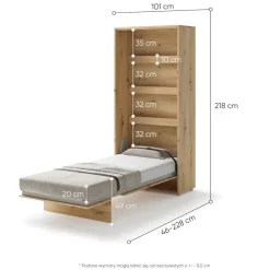 PÓŁKOTAPCZAN PIONOWY DĄB ARTISAN BC-03 BED CONCEPT Lenart