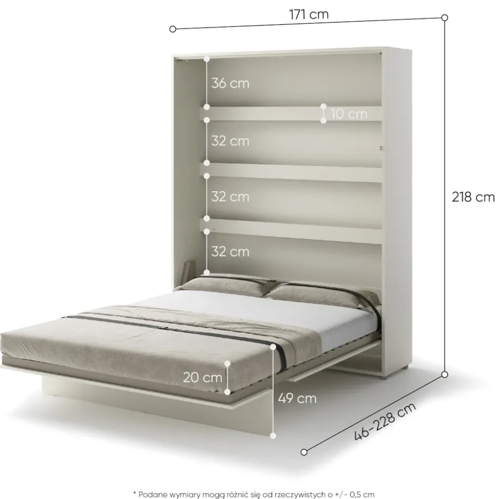 PÓŁKOTAPCZAN PIONOWY DĄB KASZMIR BC-12 BED CONCEPT Lenart