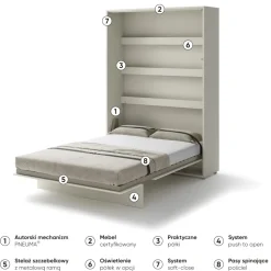 PÓŁKOTAPCZAN PIONOWY KASZMIR BC-01 BED CONCEPT Lenart