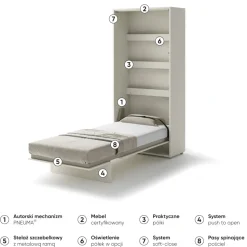 PÓŁKOTAPCZAN PIONOWY KASZMIR BC-03 BED CONCEPT Lenart