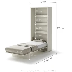 PÓŁKOTAPCZAN PIONOWY KASZMIR BC-03 BED CONCEPT Lenart