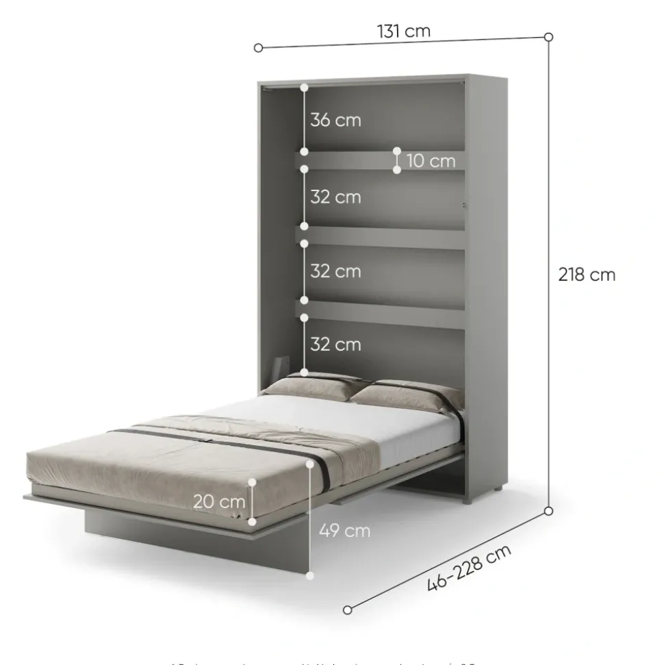 PÓŁKOTAPCZAN PIONOWY SZARY BC-02 BED CONCEPT Lenart