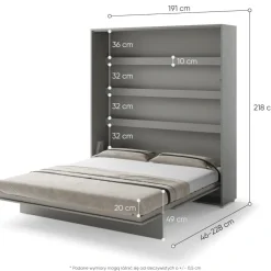 PÓŁKOTAPCZAN PIONOWY SZARY BC-13 BED CONCEPT Lenart