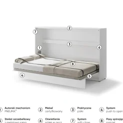 PÓŁKOTAPCZAN POZIOMY BIAŁY BC-05 BED CONCEPT Lenart