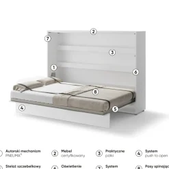 PÓŁKOTAPCZAN POZIOMY BIAŁY BC-04 BED CONCEPT Lenart