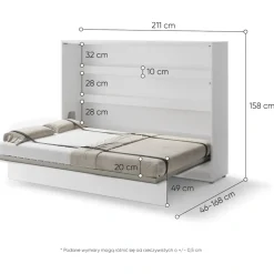 PÓŁKOTAPCZAN POZIOMY BIAŁY BC-04 BED CONCEPT Lenart