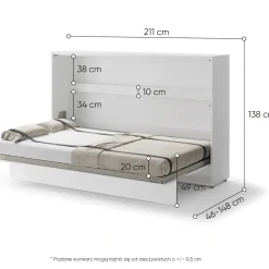 PÓŁKOTAPCZAN POZIOMY BIAŁY POŁYSK BC-05 BED CONCEPT Lenart