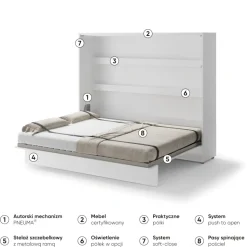 PÓŁKOTAPCZAN POZIOMY BIAŁY POŁYSK BC-14 BED CONCEPT Lenart