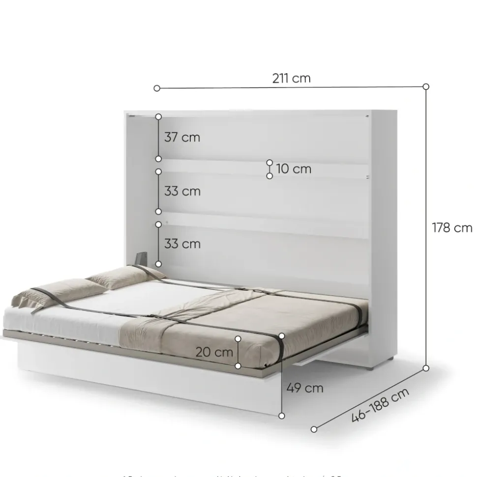 PÓŁKOTAPCZAN POZIOMY BIAŁY POŁYSK BC-14 BED CONCEPT Lenart