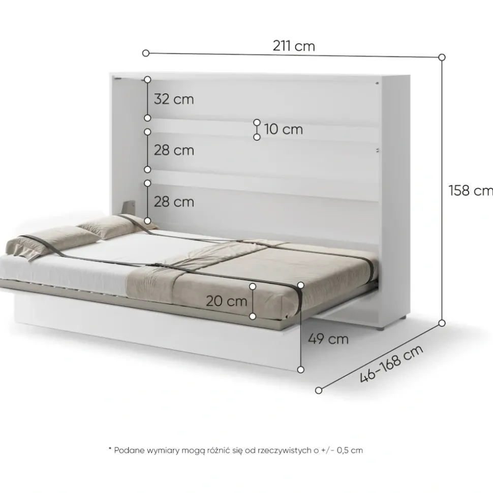 PÓŁKOTAPCZAN POZIOMY BIAŁY POŁYSK BC-04 BED CONCEPT Lenart