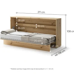 PÓŁKOTAPCZAN POZIOMY DAB ARTISAN BC-06 BED CONCEPT Lenart