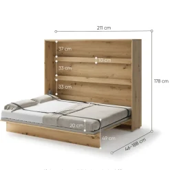 PÓŁKOTAPCZAN POZIOMY DĄB ARTISAN BC-14 BED CONCEPT Lenart