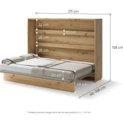 PÓŁKOTAPCZAN POZIOMY DĄB ARTISAN BC-04 BED CONCEPT Lenart