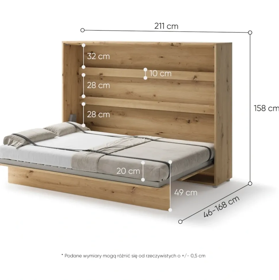 PÓŁKOTAPCZAN POZIOMY DĄB ARTISAN BC-04 BED CONCEPT Lenart