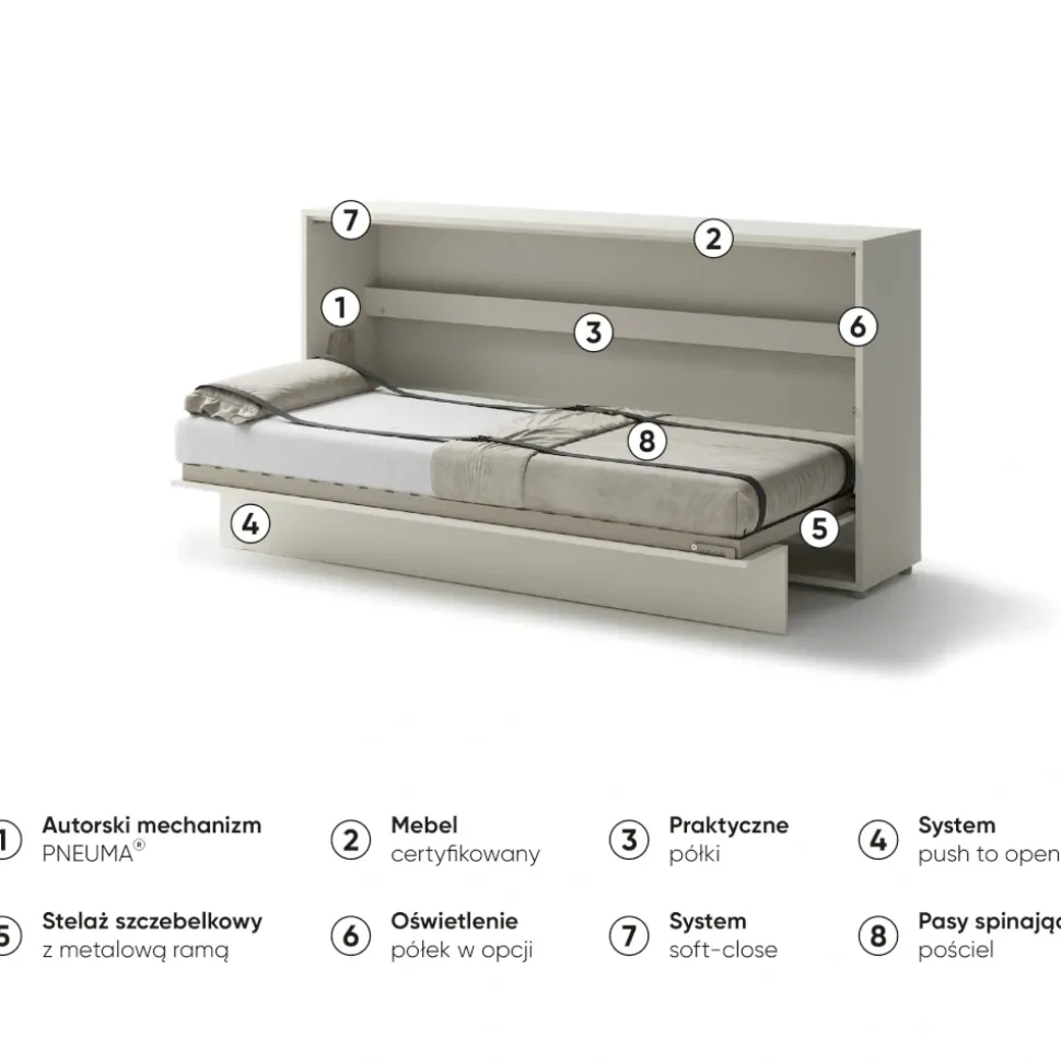 PÓŁKOTAPCZAN POZIOMY KASZMIR BC-06 BED CONCEPT Lenart
