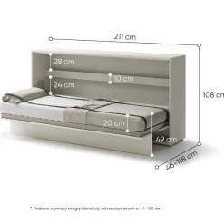 PÓŁKOTAPCZAN POZIOMY KASZMIR BC-06 BED CONCEPT Lenart