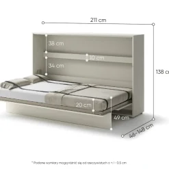PÓŁKOTAPCZAN POZIOMY KASZMIR BC-05 BED CONCEPT Lenart