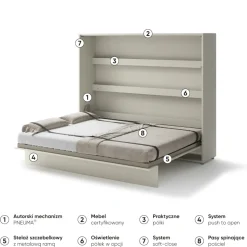 PÓŁKOTAPCZAN POZIOMY KASZMIR BC-14 BED CONCEPT Lenart