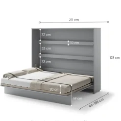 PÓŁKOTAPCZAN POZIOMY SZARY BC-14 BED CONCEPT Lenart