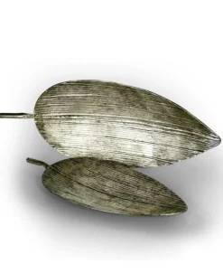 Półmisek dekoracyjny liść w metalicznym odcieniu 22x54 cm