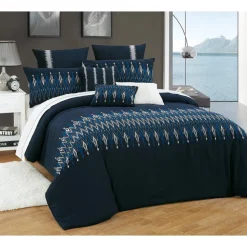 Pościel bawełniana Avaro premium w granatowym kolorze 160x200 cm