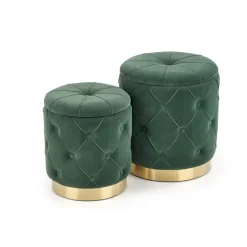 POLLY zestaw 2 puf, ciemny zielony (1p=1kpl)1 sztuka