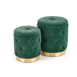 POLLY zestaw 2 puf, ciemny zielony (1p=1kpl)1 sztuka