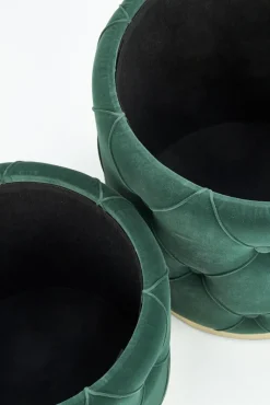 POLLY zestaw 2 puf, ciemny zielony (1p=1kpl)1 sztuka