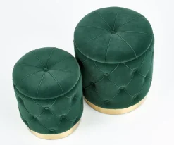 POLLY zestaw 2 puf, ciemny zielony (1p=1kpl)1 sztuka