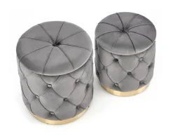 POLLY zestaw 2 puf, popiel (1p=1kpl)1 sztuka