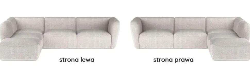 Prosty nowoczesny narożnik L Wersal Candelo