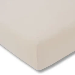 Prześcieradło bawełniane 200x220cm o splocie jerseyowym w kolorze kremowym