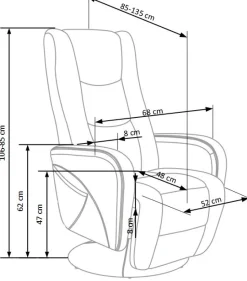 PULSAR recliner z funkcją masażu beżowy1 sztuka