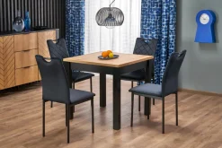 QUBIK stół rozkładany 80-200/80/76 cm dąb artisan/czarny (2p=1szt)1 sztuka