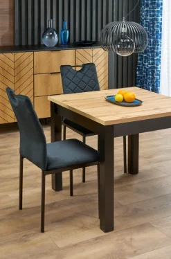 QUBIK stół rozkładany 80-200/80/76 cm dąb artisan/czarny (2p=1szt)1 sztuka