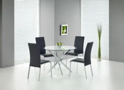 RAYMOND stół, blat - transparentny, nogi - chrom (2p=1szt)1 sztuka