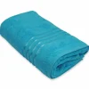 Ręcznik frotte 100x150cm 100% bawełna niebieski ozdobiony tasiemką